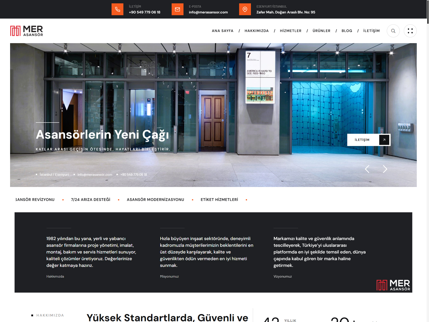 Mer Asansör Kurumsal Web Sitesi