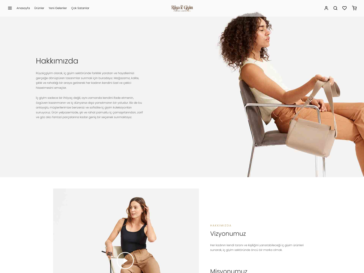 Rüya İç Giyim E-Ticaret Web Sitesi